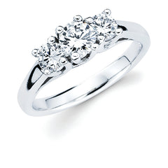 14K 1 CTW Prong Set 3 Stone Diamond Anniversary Ring