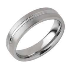 6mm Tungsten Band with Center Channel Accent
