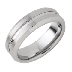 7mm Tungsten Band with Center Channel Accent