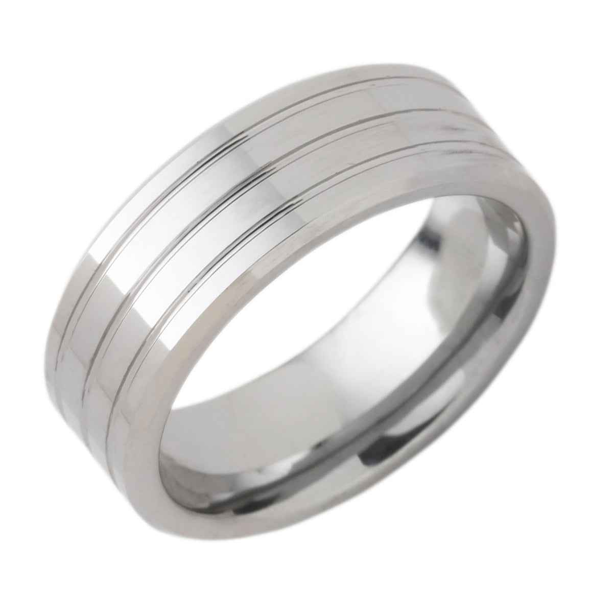 8mm Tungsten Band with Triple Channel Accent