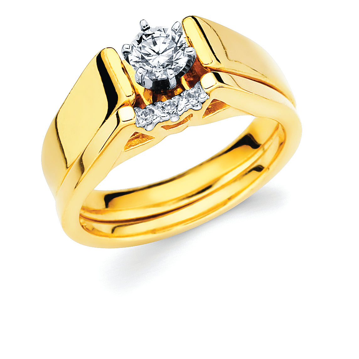 Classic Bridal: Diamond Ring shown with 1/3 Ct. Round Center Stone in 14K Gold