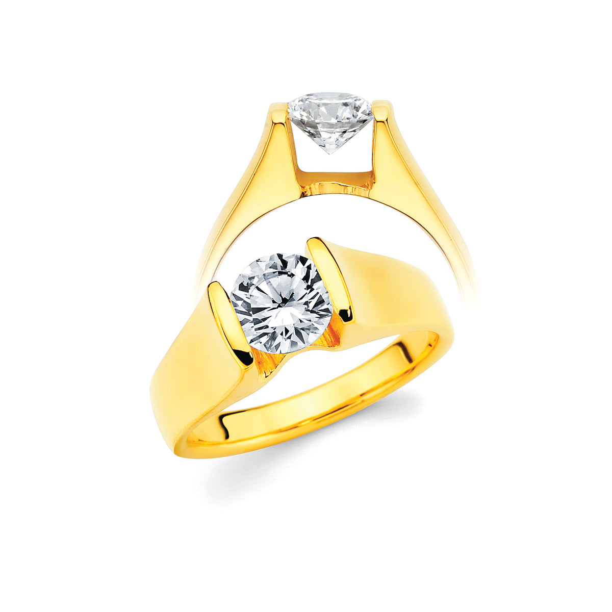 Classic Bridal: Ultrafit&reg; Floating Collection Diamond Ring available for 1 Ct. Round Center Stone in 14K Gold