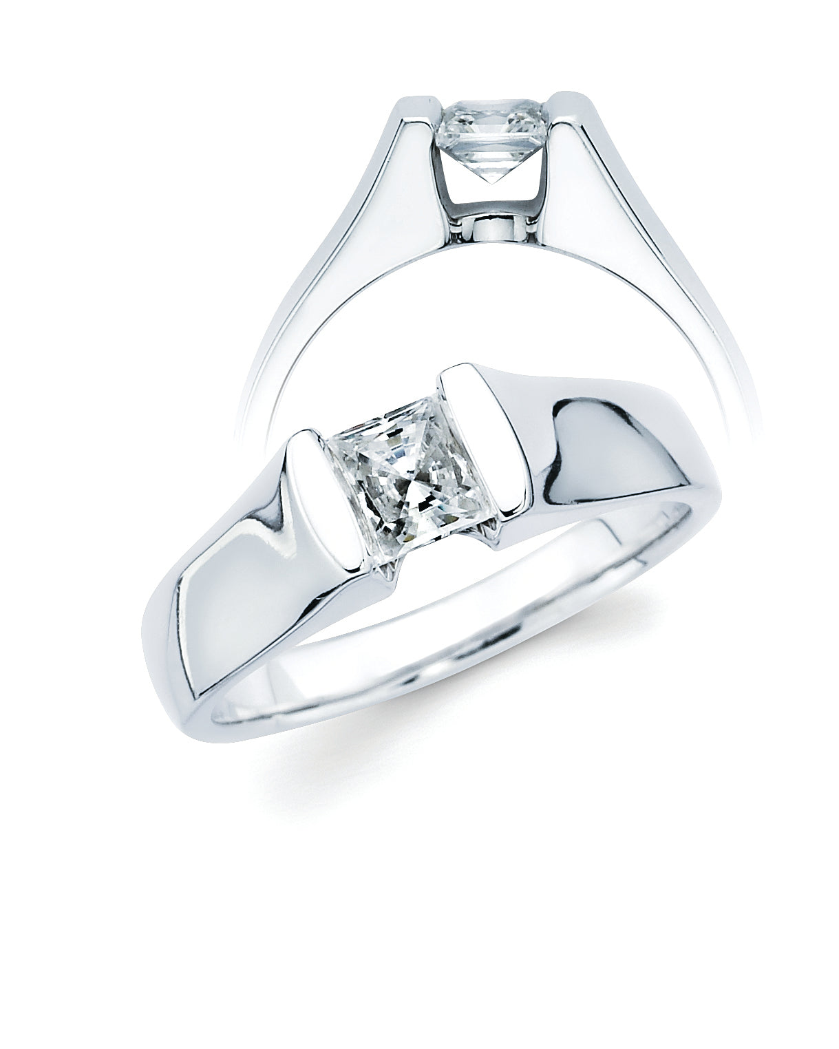 Classic Bridal: Ultrafit&reg; Floating Collection Diamond Ring available for 1/2 Ct. Round Center Stone in 14K Gold