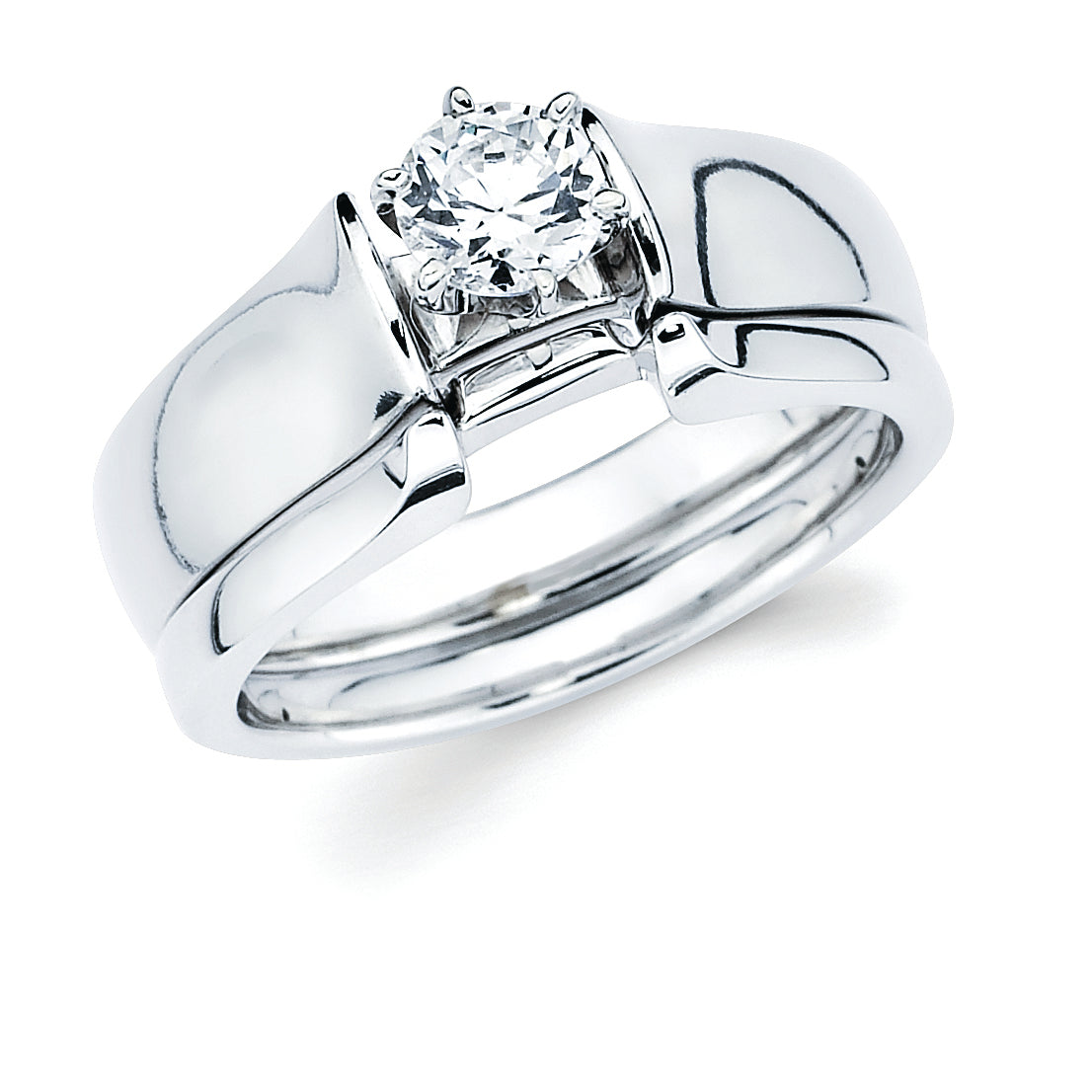 Classic Bridal: Diamond Ring shown with 1/2 Ct. Round Center Stone in 14K Gold