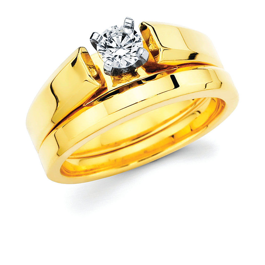 Classic Bridal: Diamond Ring shown with 1/4 Ct. Round Center Stone in 14K Gold