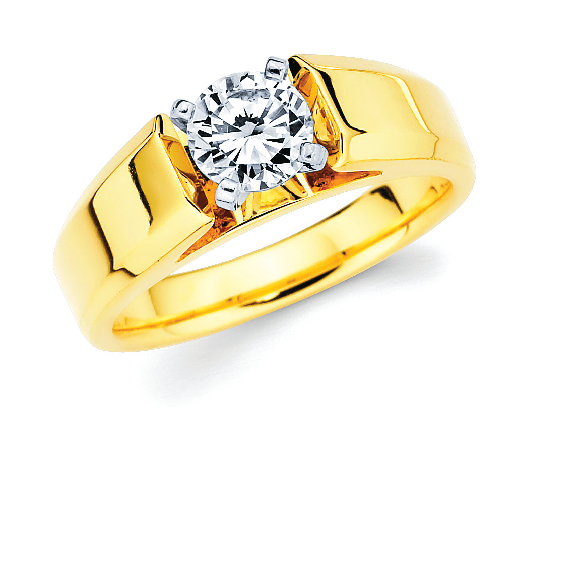Classic Bridal: Diamond Ring shown with 3/4 Ct. Round Center Stone in 14K Gold