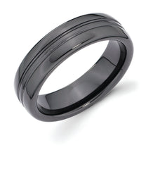 6mm Ceramic Band with Double Channel Accent