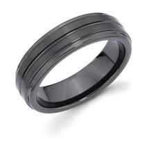 6mm Ceramic Band with Triple Channel Accent