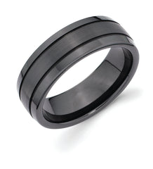 7mm Ceramic Band with Double Channel Accent