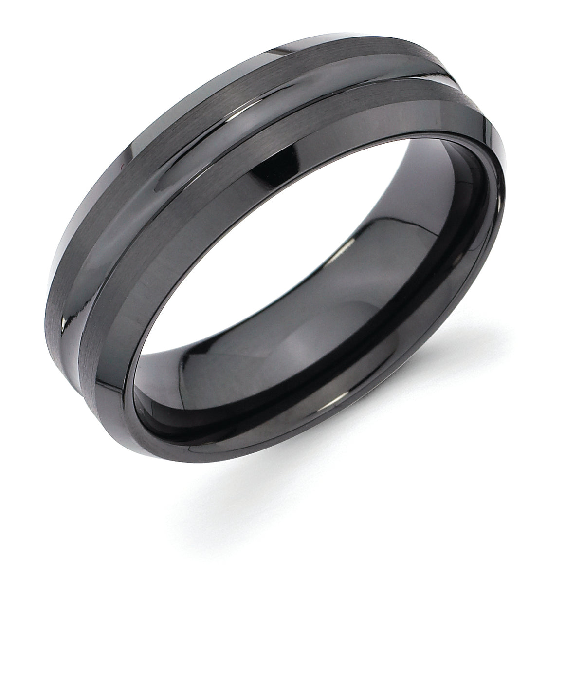 7mm Ceramic Band with Center Channel Accent