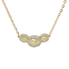 18K Yellow Gold Oval Yellow Diamond Harris Original Necklace