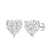 14K White Gold Diamond Composite Heart Stud Earrings