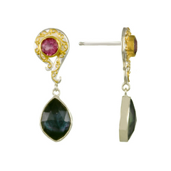 Sterling Silver and 22K Gold Vermeil Drop Earrings