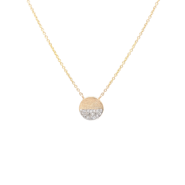 14K Gold Satin Half Circle Necklace
