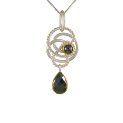 Sterling Silver and 22K Vermeil Hematite Necklace