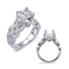 14K Gold Braided Diamond Band Engagement Ring (Semi-Mount)