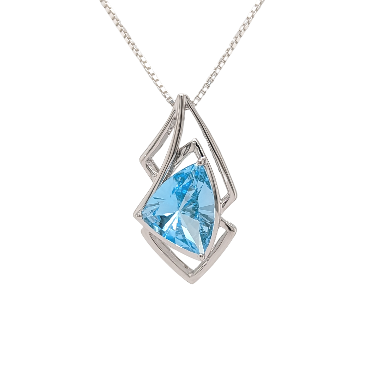 Stering Silver Fantasy Blue Topaz Necklace