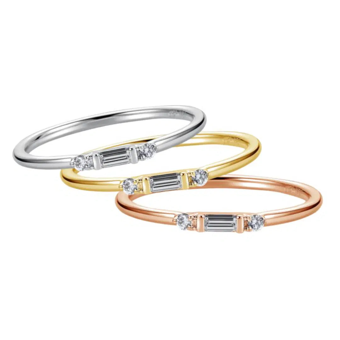 14K R .08CT Bag + Rd Dia Stackable Ring.