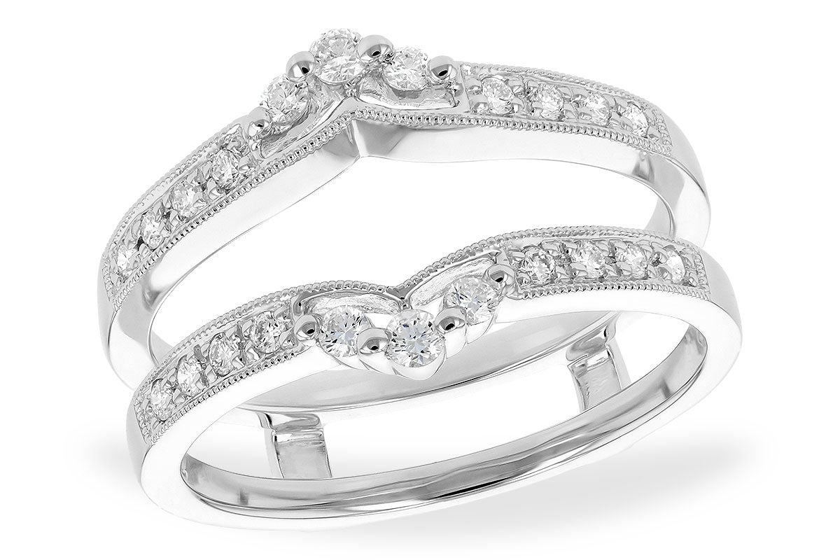 14K Gold Milgrain Diamond Ring Enhancer