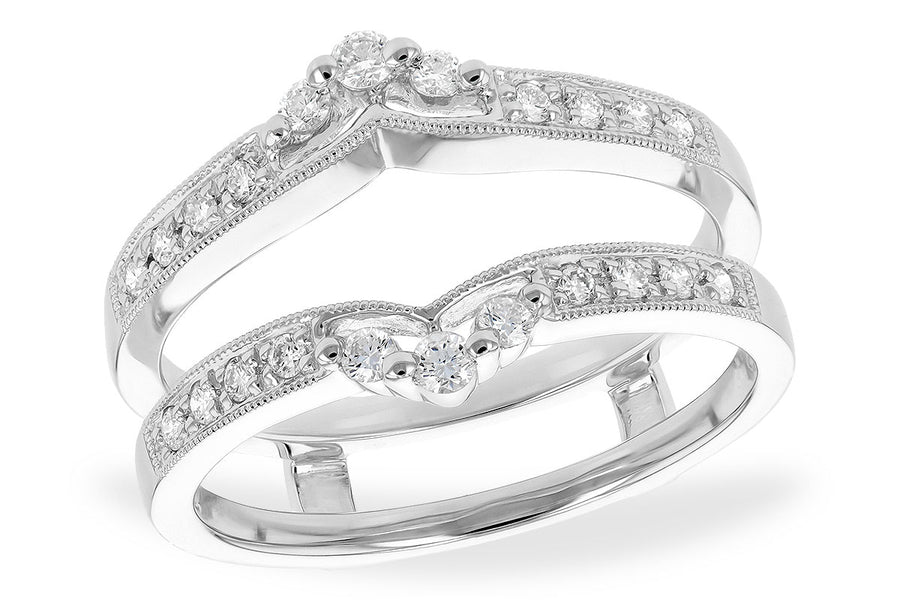 14K Gold Milgrain Diamond Ring Enhancer