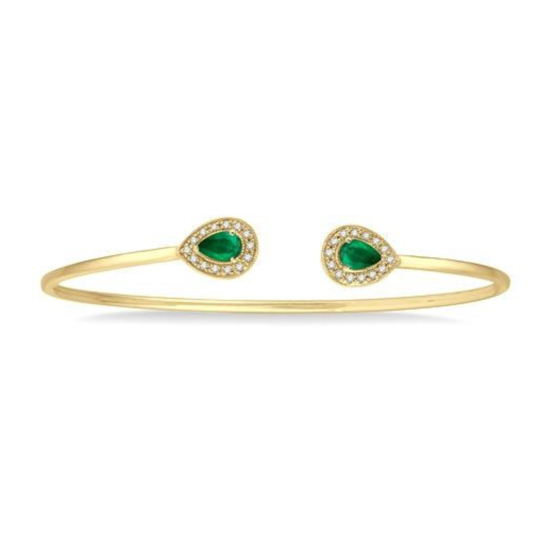 Emerald Flexible Bangle Bracelet